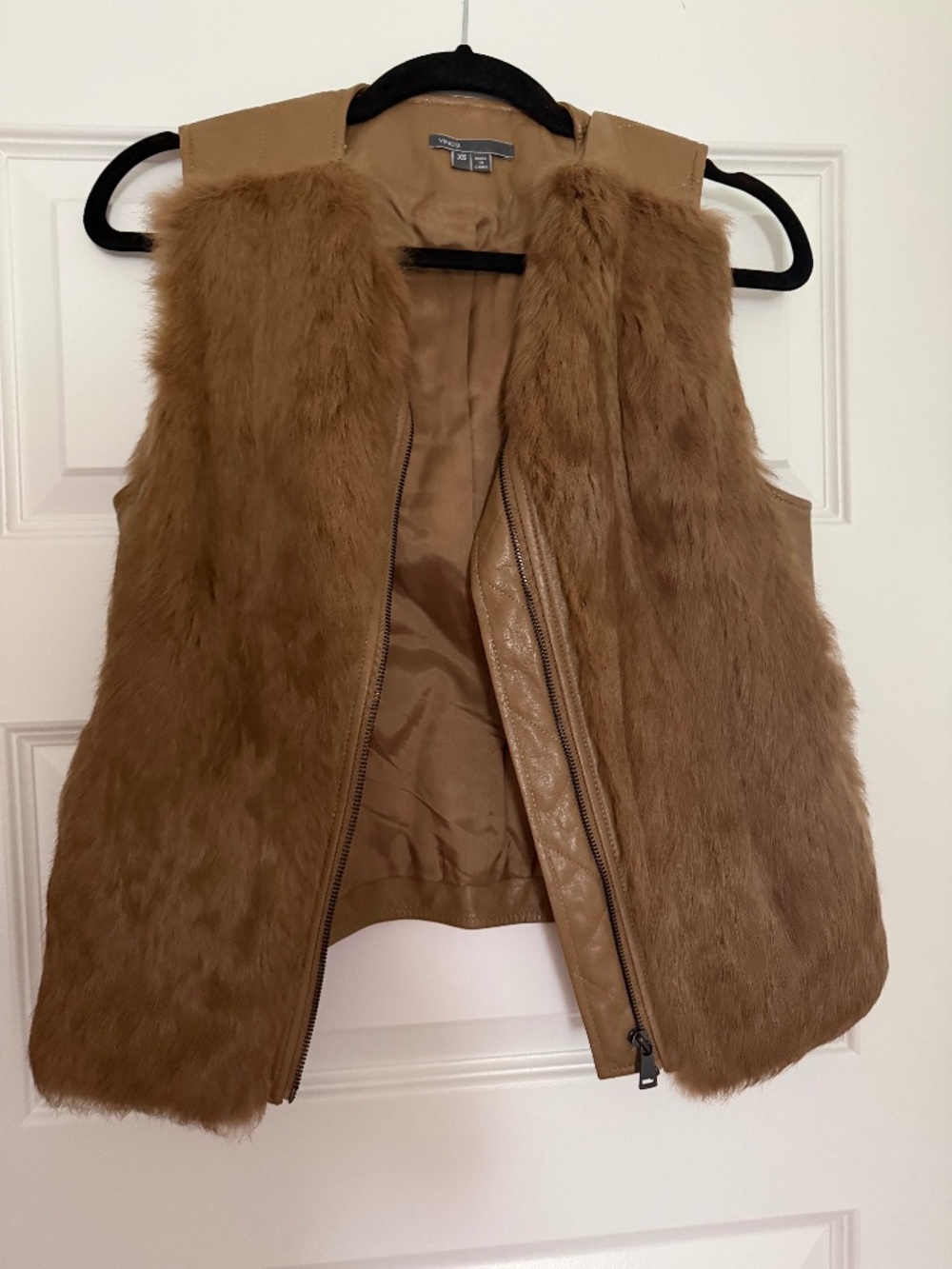 Vince rabbit fur leather vest